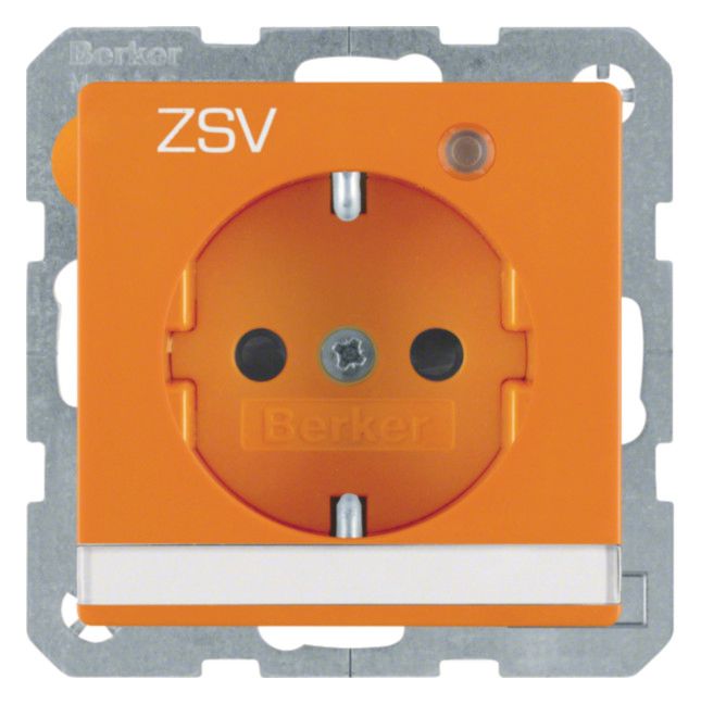 Berker 41106014 Steckdose SCHUKO+LED Kontroll B-feld Q.1/Q.3 orange samt