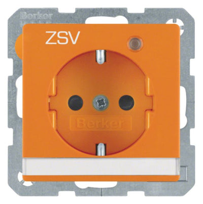 Berker 41106014 Steckdose SCHUKO+LED Kontroll B-feld Q.1/Q.3 orange samt