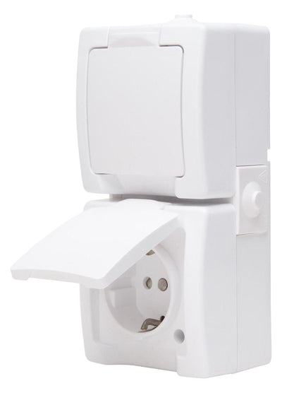 Kopp 136902009 NAUTIC Schuko Steckdose 2f Klappd.erh.Ber.schutz senkrecht
