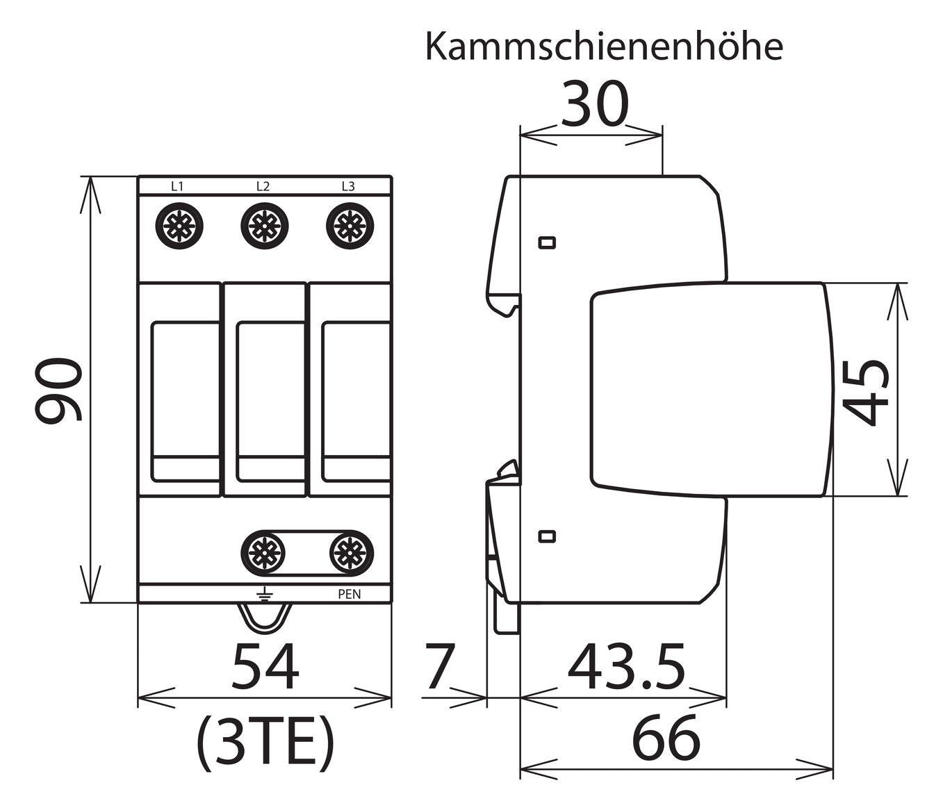 Dehn 952302 DGMWE600 Überspannungsabl. Typ2 DEHNguard M 3-pol f.TN-C-Systeme