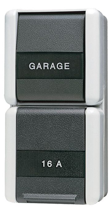 Jung 876NAW AP/WG SCHUKO Steckdose m.Aus-Wechselschalter Schriftfeld WG800