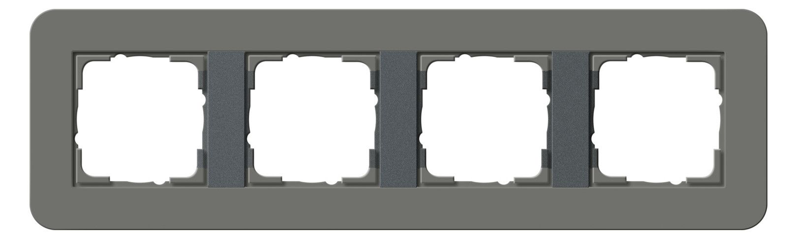 GIRA 0214423 Abdeckrahmen 4fach E3 Dunkelgrau/Anthrazit Soft-Touch