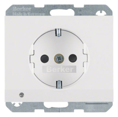 Berker 41097009 Steckdose SCHUKO+LED K.1 polarweiß glänzend