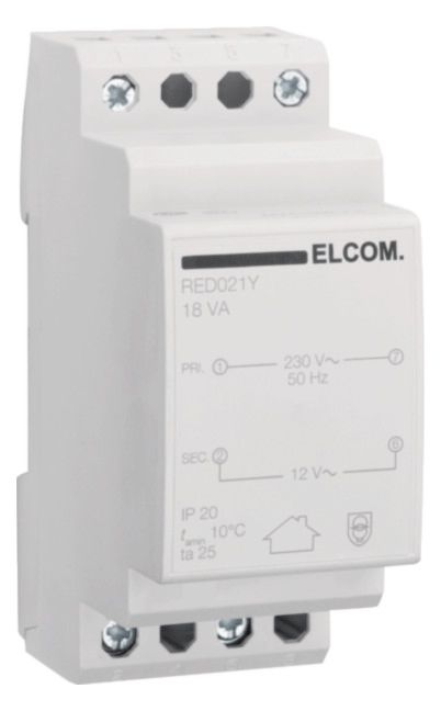 ELCOM RED021Y Sicherheitstrafo 230V/12V 18VA 2PLE RED021Y