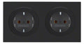 Berker 47202045 Steckdosen-Kombi SCHUKO 2fach m.Rahmen R.3 schwarz glänzend