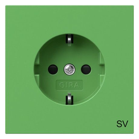 GIRA 4453707 SCHUKO-Steckdose SH SV Flächenschalter Grün