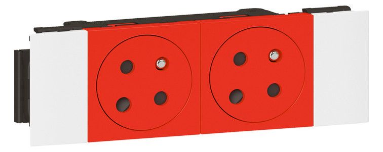Legrand 077122L Schuko Steckdose 2-fach codiert Snap-On EBS Mosaic rot