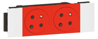 Legrand 077122L Schuko Steckdose 2-fach codiert Snap-On EBS Mosaic rot