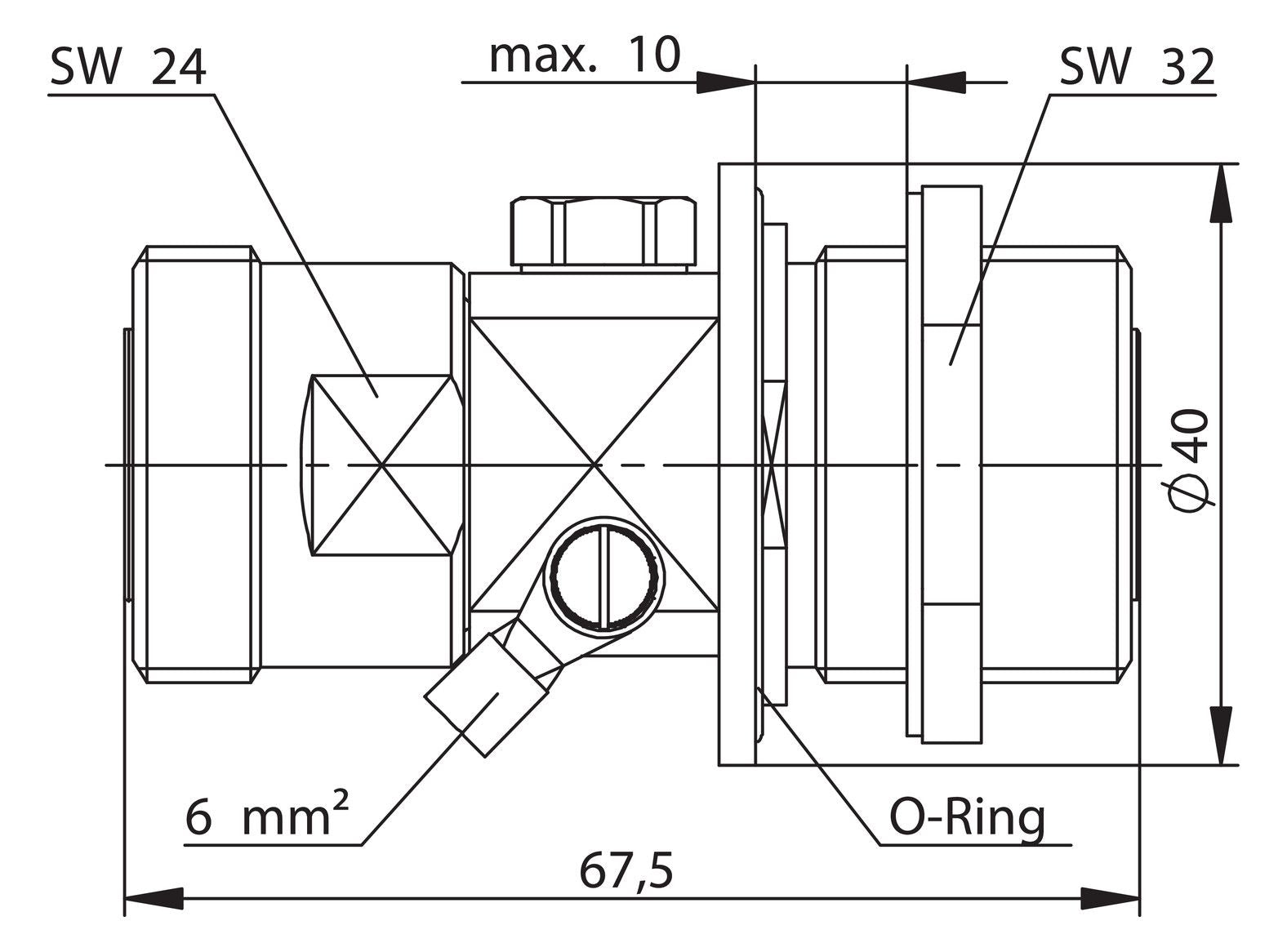 TEGA 100024580 7-16 Überspannungs- ableiter Einbau (f-f) 50Ohm 90V
