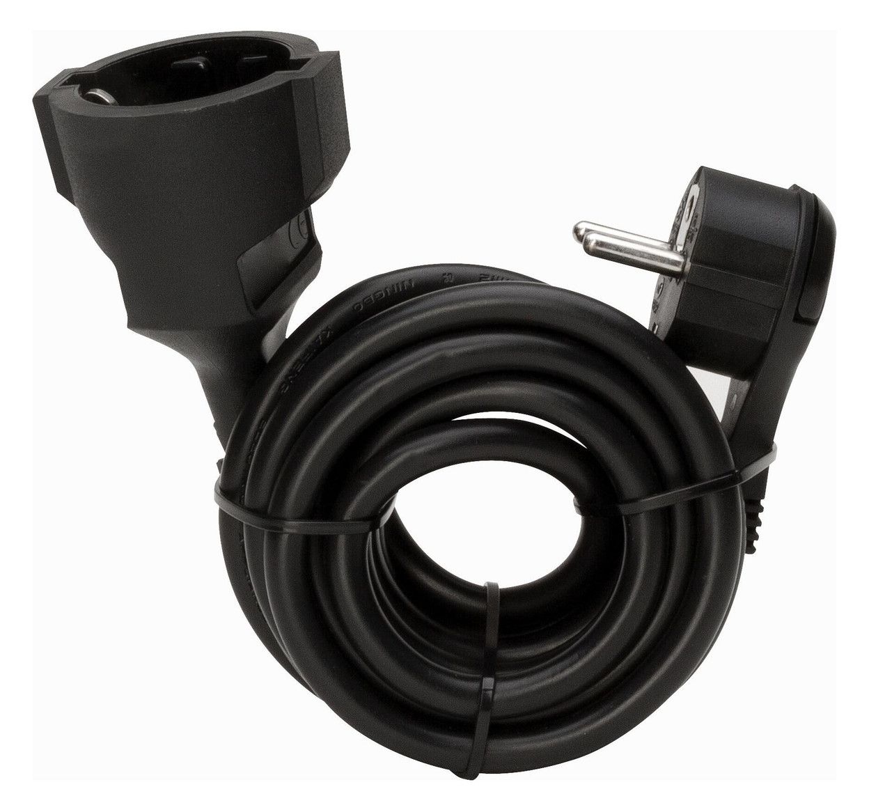 Kopp 143605083 verl Schuko Winkelstecker extra fl (8mm) u.Schuko Kuppl.m.3m ltg