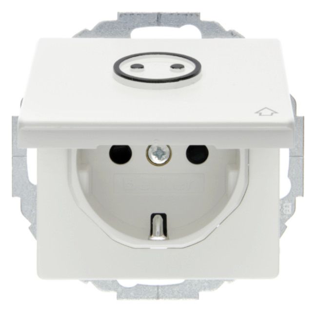 Berker 47446049 Steckdose SCHUKO+Klappd. abtastb.+erh.BS Q.1/Q.3 polarweiß samt
