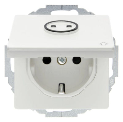 Berker 47446049 Steckdose SCHUKO+Klappd. abtastb.+erh.BS Q.1/Q.3 polarweiß samt