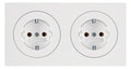 Berker 47202089 Steckdosen-Kombi SCHUKO 2fach m.Rahmen R.3 polarweiß glänzend