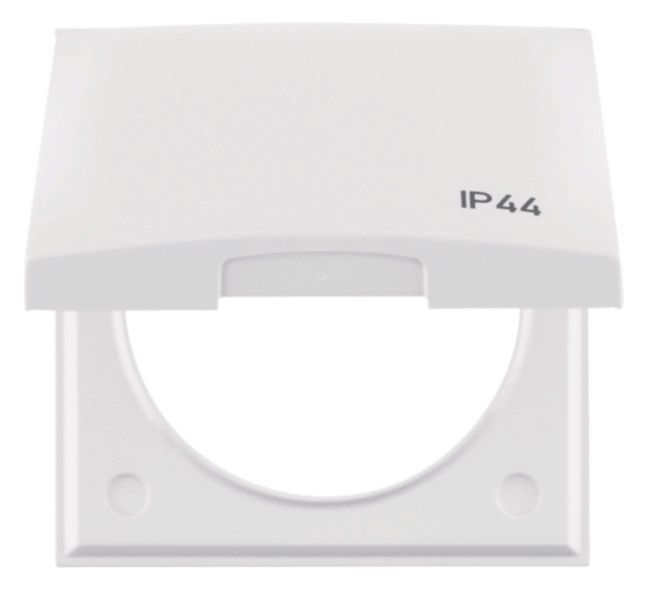 Berker 918282599 Rahmen 1fach m.Klappd.+ Aufdruck IP44 Integro Flow polarweiß gl.
