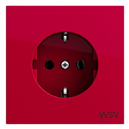 GIRA 4188708 SCHUKO-Steckdose WSV Flächenschalter Rot