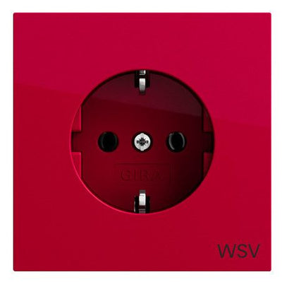 GIRA 4188708 SCHUKO-Steckdose WSV Flächenschalter Rot