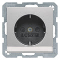 Berker 47496084 Steckdose SCHUKO m.B-feld+erh.BS Q.1/Q.3 alu samt lack.