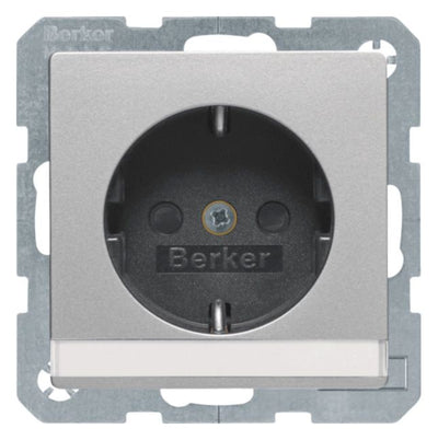 Berker 47496084 Steckdose SCHUKO m.B-feld+erh.BS Q.1/Q.3 alu samt lack.