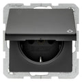 Berker 47516066 Steckdose SCHUKO+Klappd. Q.1/Q.3 anthrazit samt