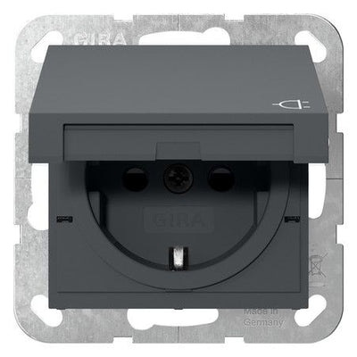 GIRA 441428 SCHUKO-Steckdose KD+Shutter System 55 Anthrazit