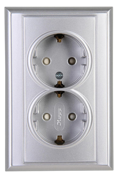Kopp 927620086 MALTA Schuko Steckdose 2f Komplettgerät silber