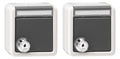 GIRA 456030 Set 2xSCHUKO Klappdeckel Schloss gleich+BSF WG AP IP44 Grau