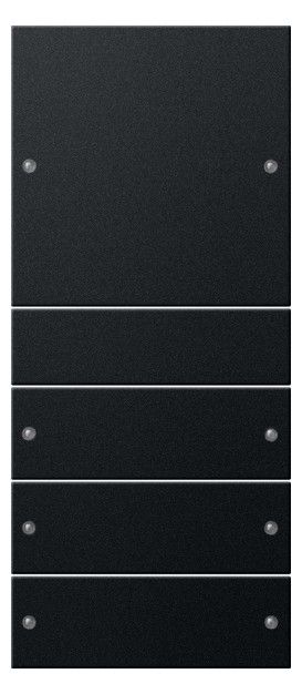 GIRA 2184005 Wippenset 4fach (1+3) System 55 Schwarz matt (lackiert)