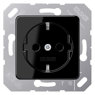 Jung CD5120BFSW SCHUKO Steckdose f.Klappdeckel bruchsicher schwarz