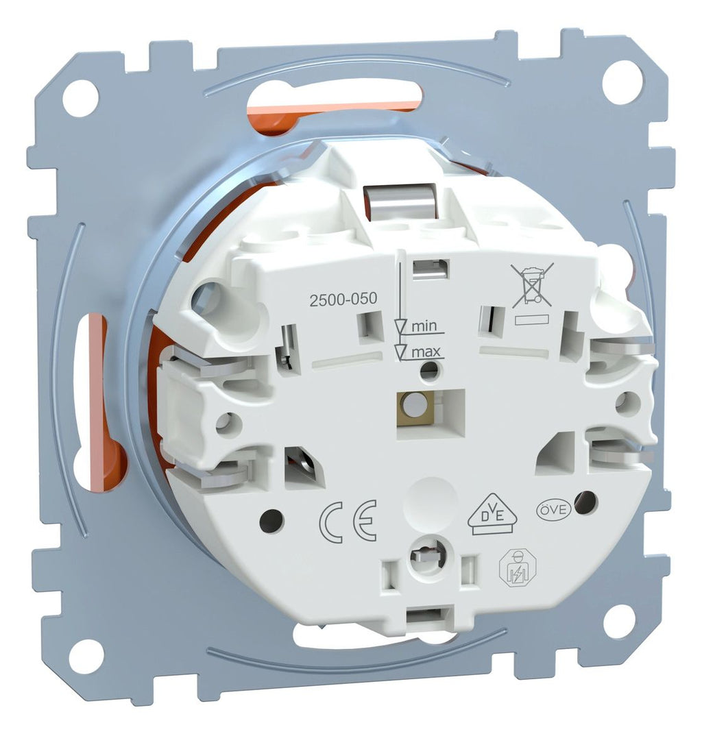 Mert MEG 2302-0302 SCHUKO-Steckdose BRS Sonder m.Schriftfeld StK ZSV orange S.M