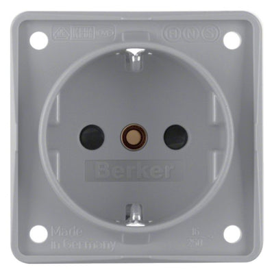 Berker 941952506 Steckdose SCHUKO m.erh.BS Integro grau matt