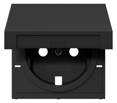 GIRA 4922005 Abdeckung SCHUKO-Steckdose Klappdeckel System 55 Schwarz matt (la.)