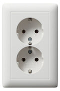 GIRA 078204 SCHUKO-Doppelsteckdose Voll- platte 1,5f Standard 55 Reinweiß seiden.