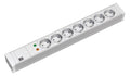 Bachmann 333.604 19" 1HE PVC 7xSchuko 1xÜSS Strom 2m Schuko