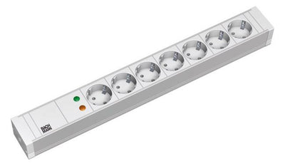 Bachmann 333.604 19" 1HE PVC 7xSchuko 1xÜSS Strom 2m Schuko