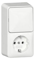 GIRA 417613 Kombi Aus-Wechsel/SCHUKO senkrecht AP Reinweiß