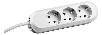 Bachmann 388.270 Tischsteckdose 3xSchuko weiß Strom 1,5m Schuko