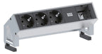 Bachmann 902.400 DESK2 3xSchuko 1xABD Strom 0,2m GST18 Inox lackiert