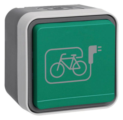 Berker 47403533 Steckdose SCHUKO m.grünem Klappd. u.Sym.E-Bike Ap W.1