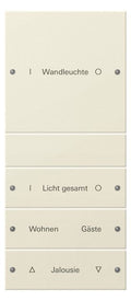 GIRA 220401 Wippenset 4fach (1+3) beschreib. System 55 Cremeweiß glänzend