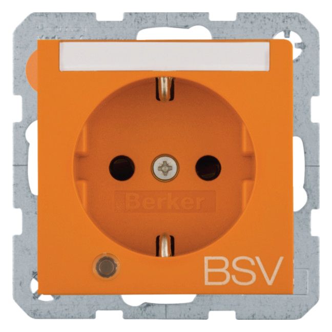 Berker 41108924 Steckdose SCHUKO Aufdruck BSV Beschriftungsfeld beleucht