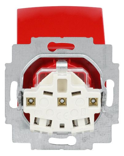 BJ 20 EUKB-917 SCHUKO Steckdose Klappdeckel Bs rot Busch-balance SI