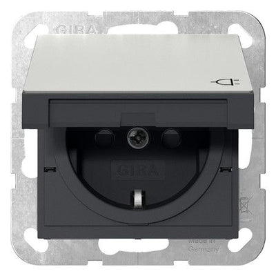 GIRA 4414600 SCHUKO-Steckdose KD+Shutter System 55 Edelstahl