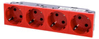 Legrand 077274 Schuko Steckdose 45° 4-fach 8-modulig Mosaic rot