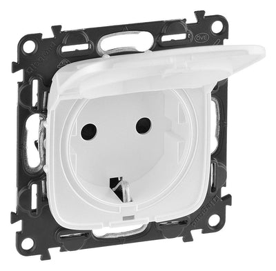 Legrand 755155 Schuko Steckdose Klappd. m.erh.Ber.schutz Valena Allure ultraweiß
