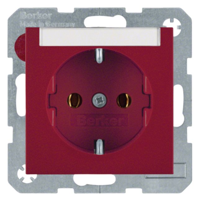 Berker 47508902 Steckdose SCHUKO m.B-feld S.1 rot glänzend