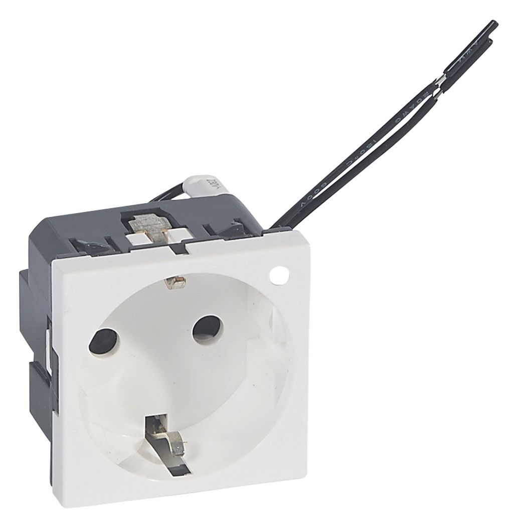 Legrand 077212 Schuko Steckdose (SL) beleuchtet 2-modulig Mosaic ultaweiß