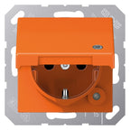 Jung ABAS1520KLKOO SCHUKO-Steckdose m.Klappdeckel orange
