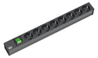 Bachmann 333.505 19" 1HE 8xSchuko Strom 2m Schuko schwarz 1xSchalter