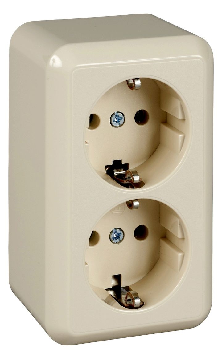 Elso 395404 Steckdose 2-fach 16A CONTURA Schraubklemme reinweiß
