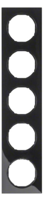 Berker 10152245 Rahmen 5fach R.3 schwarz glänzend